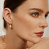 Gold Tennis Beaded Stone Pearl Drop Stud Earrings